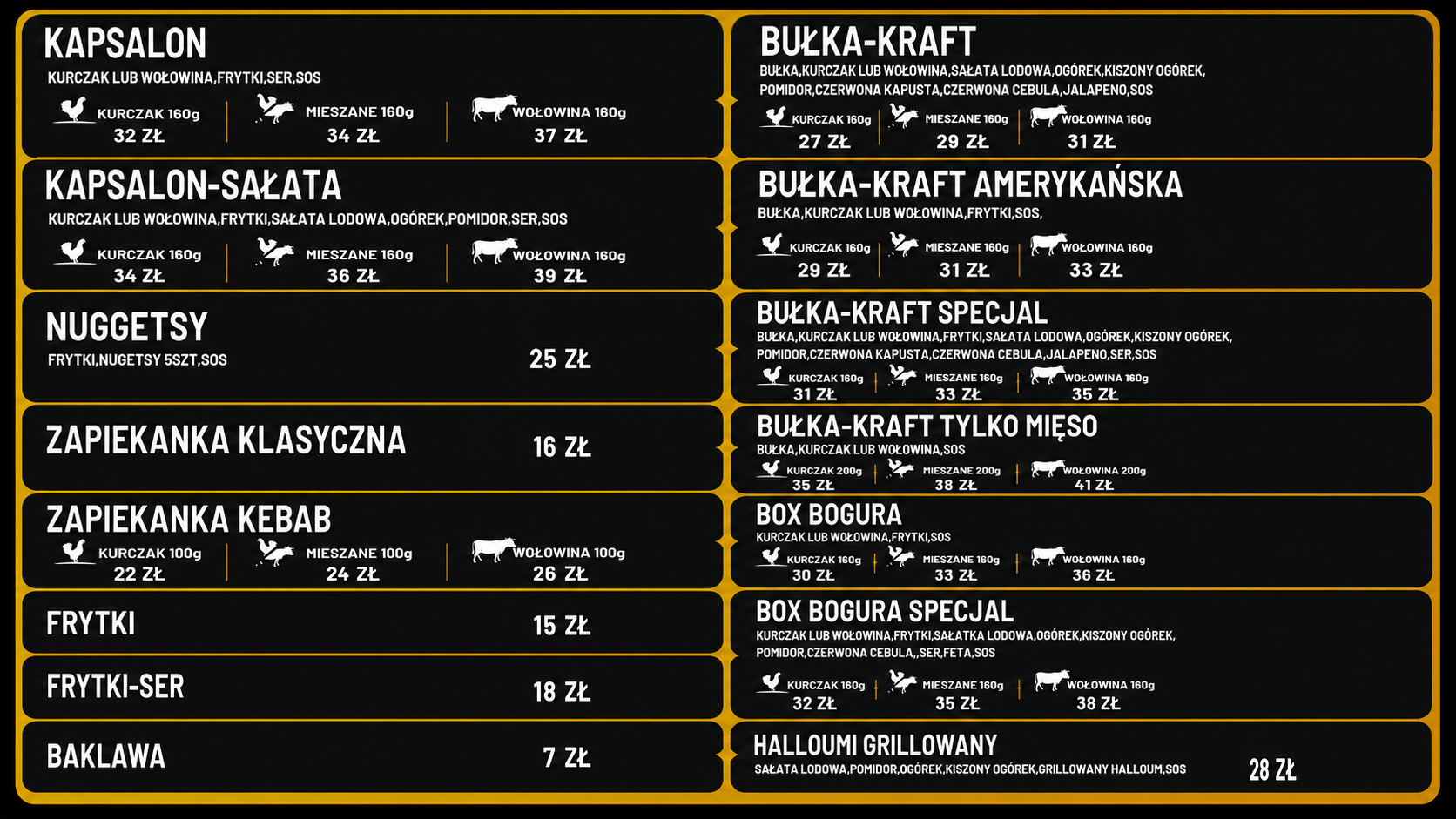 menu Środek